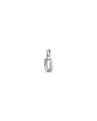 Sterling silver-plated charm with small letter U